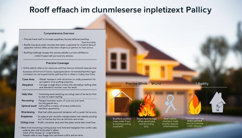 A well-crafted roofing insurance supplement policy, represented by a detailed diagram showcasing its key components. The foreground depicts a comprehensive coverage overview, including precise coverage areas, deductibles, and liability limits. The middle ground highlights various roofing-related damage scenarios, such as hail, wind, and fire, with visual cues emphasizing their mitigating effects. The background subtly incorporates an architectural rendering of a residential home, bathed in a warm, golden light, conveying a sense of security and protection. The overall mood is one of informative clarity, underscoring the vital role of roofing insurance supplements in safeguarding homeowners' investments.